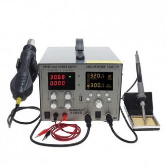 9305D Паяльная станция 4в1, паяльник + фен + лабораторный блок + USB 4 дисплея H. Киев. фото 1 9305D Паяльная станция 4в1, паяльник + фен + лабораторный блок + USB 4 дисплея H. Киев. фото 1
