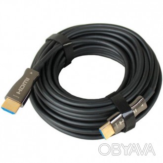 Шнур Optical HDMI, gold, 10м, 4K, 3K, чёрный, оптический видео кабель
Оптический. . фото 1