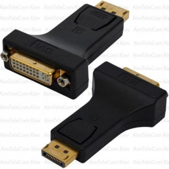 Переходник, штекер Display Port - гнездо DVI, корпус пластик. Киев. фото 1 Переходник, штекер Display Port - гнездо DVI, корпус пластик. Киев. фото 1