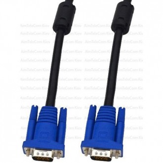Шнур компьютерный VGA, штекер HDB 15pin - штекер HDB 15pin, 3+6 СU, с фильтроми,. Киев. фото 1 Шнур компьютерный VGA, штекер HDB 15pin - штекер HDB 15pin, 3+6 СU, с фильтроми,. Киев. фото 1