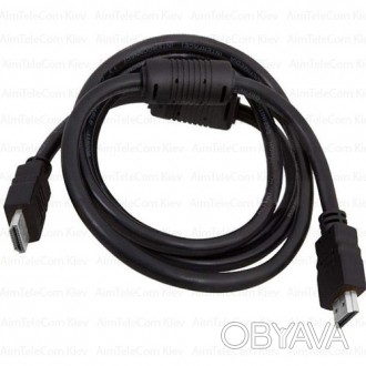 Шнур HDMI (V1.4 - 19+1C) 1м, чёрный
Шнур HDMI предназначен для передачи цифровых. . фото 1