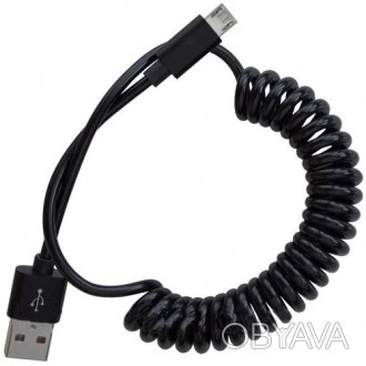 Шнур штекер USB А - штекер miсro USB витой, 1м, чёрный
Шнур провод для зарядки (. . фото 1