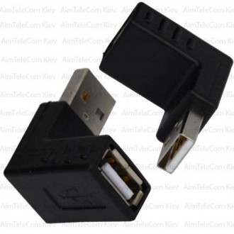 Переходник, штекер USB A - гнездо USB A, угловой. Київ. фото 1 Переходник, штекер USB A - гнездо USB A, угловой. Київ. фото 1