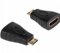 Переходник, штекер mini HDMI - гнездо HDMI, gold, корпус пластик. Киев. фото 1 Переходник, штекер mini HDMI - гнездо HDMI, gold, корпус пластик. Киев. фото 1