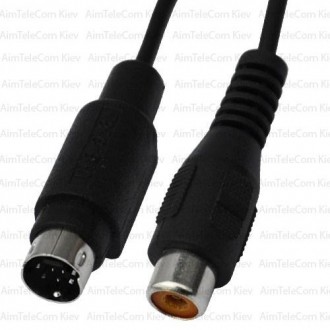 Переходник, гнездо RCA - штекер mini din7pin, шнур 0.2м, 1уп-10шт. Киев. фото 1 Переходник, гнездо RCA - штекер mini din7pin, шнур 0.2м, 1уп-10шт. Киев. фото 1