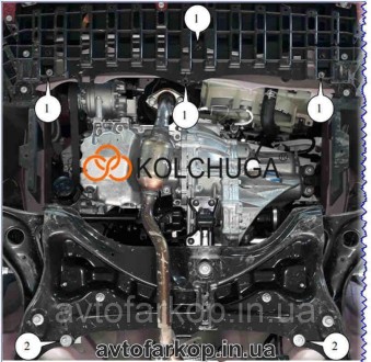 Защита двигателя , КПП и абсорбера для автомобиля:
Toyota Aygo (2014-) Кольчуга
. . фото 6