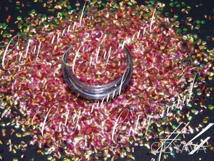  Чешуйки ( рыбья чешуя ) для дизайна ногтей - розовый цвет
 Чешуйки - это гологр. . фото 1