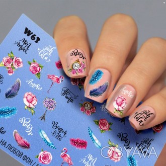 Слайдер-дизайн для ногтей Париж. розовый фламинго, Цветы, Перья, Надписи
Viber 0. . фото 1