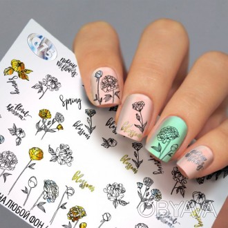 Слайдер-дизайн ЦВЕТЫ - водные наклейки для ногтей Fashion nails G75
Перейти на с. . фото 1
