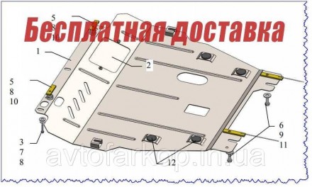 Защита двигателя для автомобиля:
Renault Megane 3 (2008-2016) Кольчуга
Защищает . . фото 2