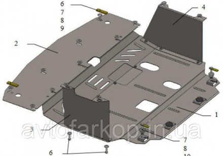 Номер по каталогу 1.0125.00
Защита двигателя и КПП Audi A4 B6 /A4 В7 (2000-2008). . фото 53
