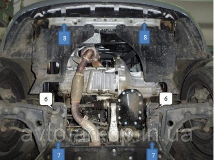 Защита двигателя автомобиля:
Chevrolet Lacetti (Nubira)(2002-) Кольчуга
Защищает. . фото 3