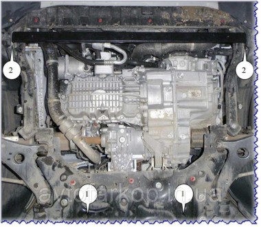 Защита двигателя автомобиля:
Ford Kuga EcoBoost (2013-2020) Кольчуга
Защищает дв. . фото 8