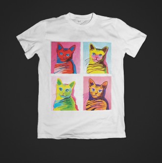 Футболка женская с принтом Andy Warhol_cats. Киев. фото 1 Футболка женская с принтом Andy Warhol_cats. Киев. фото 1