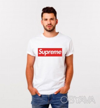 Футболка с печатью Supreme для мужчин
- К заказу доступны белые мужские футболки. . фото 1