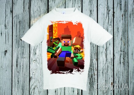 Футболка с печатью Minecraft детская
К заказу доступны следующие размеры:
	
	
	Р. . фото 1