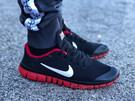 Мужские кроссовки Nike Free Run 3.0 черные​ с красным
Стильные мужские кроссовки. . фото 2