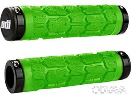 Грипсы ODI Rogue MTB Lock-On 130mm Bonus Pack Lime w/Black Clamps (зеленые с чер. . фото 1