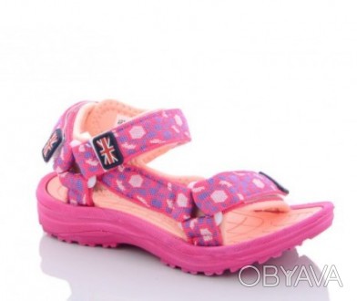Детские спортивные сандалии девочкам, розовые босоножки на липучках от проверенн. . фото 1