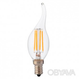 Лампа светодиодная Horoz Electric Filament Flame-6 C37 Е14 6W 220V 4200K (001-01