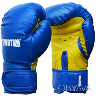 Сроки изготовления 1-4 рабочих дня!
Боксерские перчатки SPORTKO 7-OZ (унций) син. . фото 1