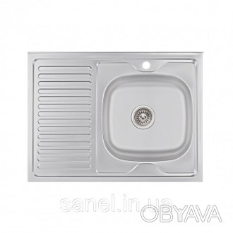 Кухонна мийка Lidz 6080-R 0,6 мм Satin виготовлена з високоякісної нержавіючої с. . фото 1