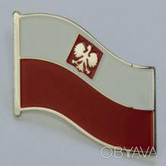 Значок металлический в форме флага Польши, с гербом!
Размер значка 26*26 мм
Знач. . фото 1