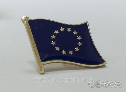 Металлический Значок флаг Евросоюза, крепление бабочка, размер 16*16 мм
Значки д. . фото 1