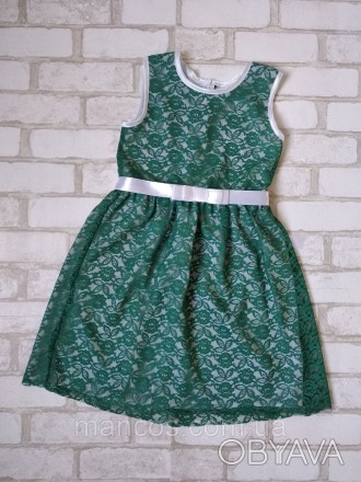 Нарядное платье зеленое с гипюром на девочку
новое,ручная работа
Размер 4-6 лет,. . фото 1