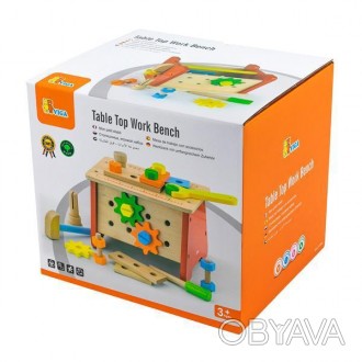 Подарите мальчику игровой набор от Viga Toys Столик с инструментами, чтобы он по. . фото 1