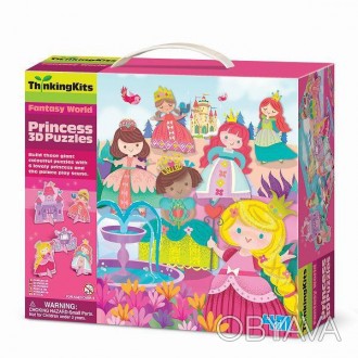 Развивающий 3D-пазл 4M "Принцессы" для детей от 4 лет (6 фигурок кукол и 9 фрагм. . фото 1