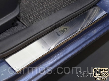 Накладки на пороги Hyundai i30 (хундай ай 30) ( 4 шт. нерж.).
 Hyundai i30 - сов. . фото 1