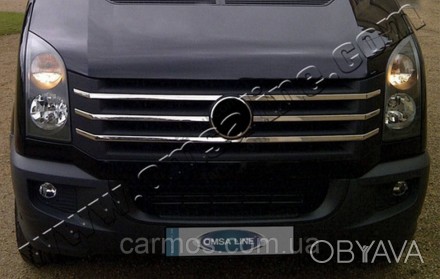 Накладка на решетку Volkswagen Crafter (2012- , нерж)
 Хром накладки на решетку . . фото 1