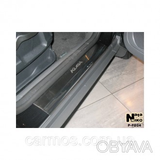 Накладки на пороги Ford Kuga (форд куга, 2013 ― ….). ( 4 шт. неж.) 
Крепятся на . . фото 1
