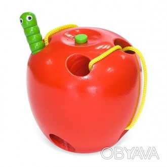 Игрушка шнуровка детская из дерева Viga Toys "Яблоко"
Маленький червячок живет в. . фото 1