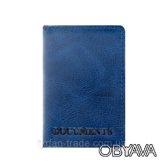 Шкіряна обкладинка ID пластиковий новий паспорт, права ST синього кольору
Відмін. . фото 1