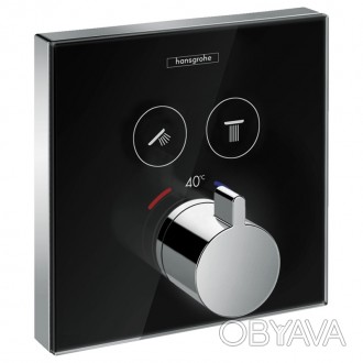 Термостат для душа на 2 потребителя, встраиваемый в стену, черный/хром
Встраивае. . фото 1