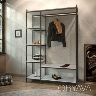 Открытый шкаф для одежды GoodsMetall в стиле Лофт изготовлен из профилированной . . фото 1