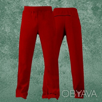  Спортивные брюки красные из натуральной ткани Футер 100% хлопок, создает большо. . фото 1