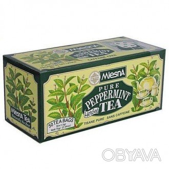Травяной чай Перечная мята в пакетиках из фольги Млесна, 75г, в картонной упаков. . фото 1