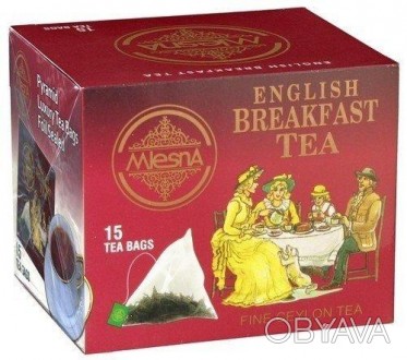 Черный чай Английский завтрак Млесна, 15 пакетиков по 2г, в картонной упаковке M. . фото 1