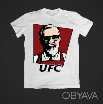 Футболка с печатью UFC для мужчин
- К заказу доступны белые мужские футболки раз. . фото 1