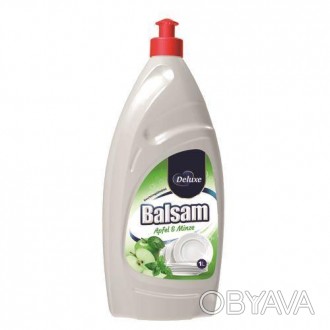 Средство жидкое для мытья посуды Deluxe Balsam Яблуко/Мята 1 л. 
 
Рідина для ми. . фото 1