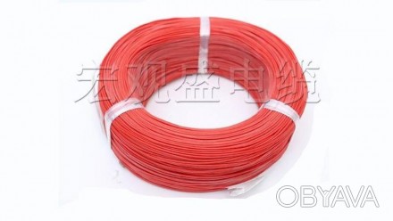 Изолированный кабель многожильный силикон 24AWG UL3239 3kV 180C красный 1м .. . фото 1