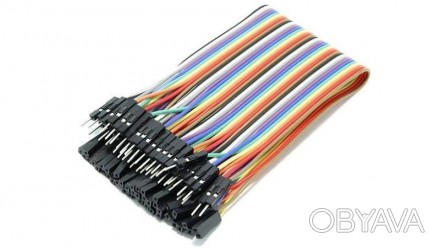  Макетные провода папа-мама c джамперами DuPont для Arduino. Упаковка из 40 кабе. . фото 1