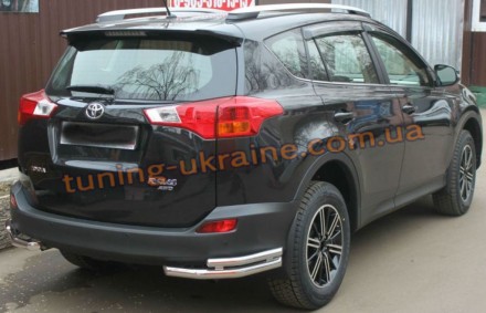 Защита заднего бампера уголки двойные D60-42 на Toyota RAV 4 2013. Харків. фото 1 Защита заднего бампера уголки двойные D60-42 на Toyota RAV 4 2013. Харків. фото 1