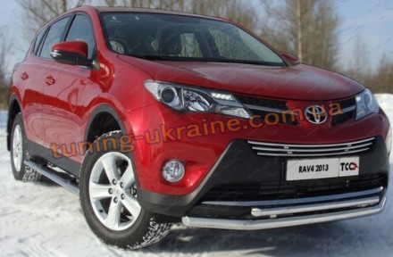 Защита переднего бампера труба двойная D60-42 на Toyota RAV 4 2013. Харків. фото 1 Защита переднего бампера труба двойная D60-42 на Toyota RAV 4 2013. Харків. фото 1