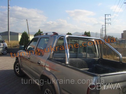 Задняя дуга в кузов нержавейка RollBar на Тойота Хайлюкс 2007-2011 Ролл-бар на п. . фото 1