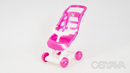 Яркая прогулочная коляска для кукол и игрушек. Изготовлена из прочного высококач. . фото 1