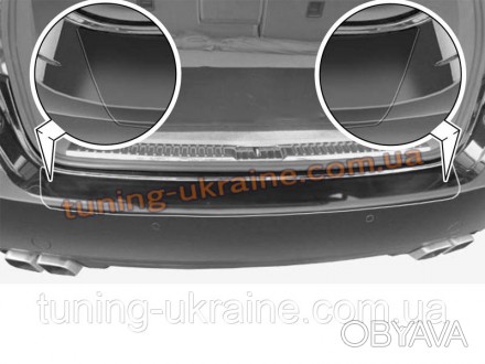 Накладка на задний бампер турбо для Porsche Cayenne 958 2010-2014 выполнена из п. . фото 1